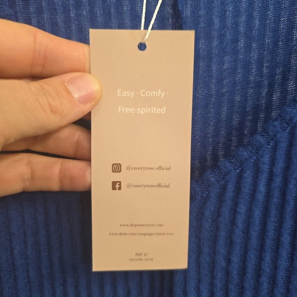 NEW Emery Rose V-neck ribbed short‎ Sleeves Super Soft Sweater 3X Blue - Picture 7 of 10